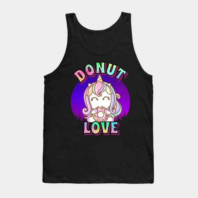 Unicorn Donut Love Tank Top by RockReflections